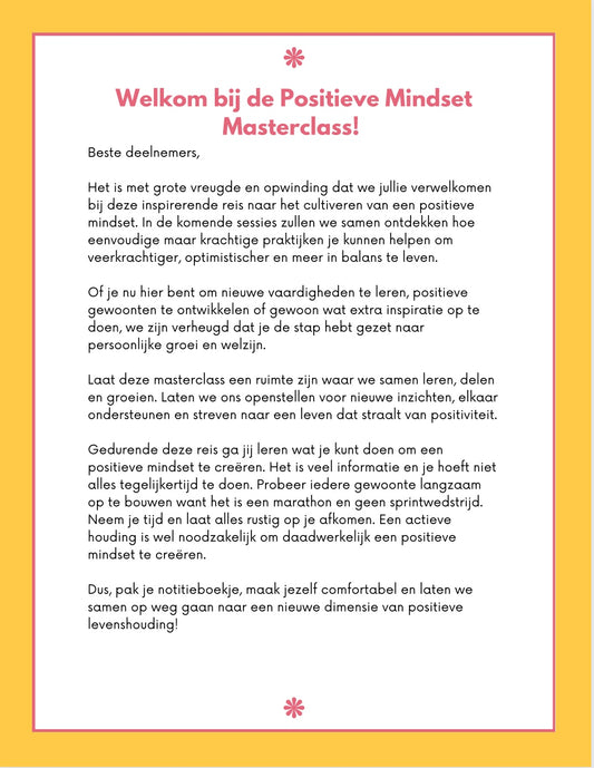Masterclass: Creëer een positieve mindset